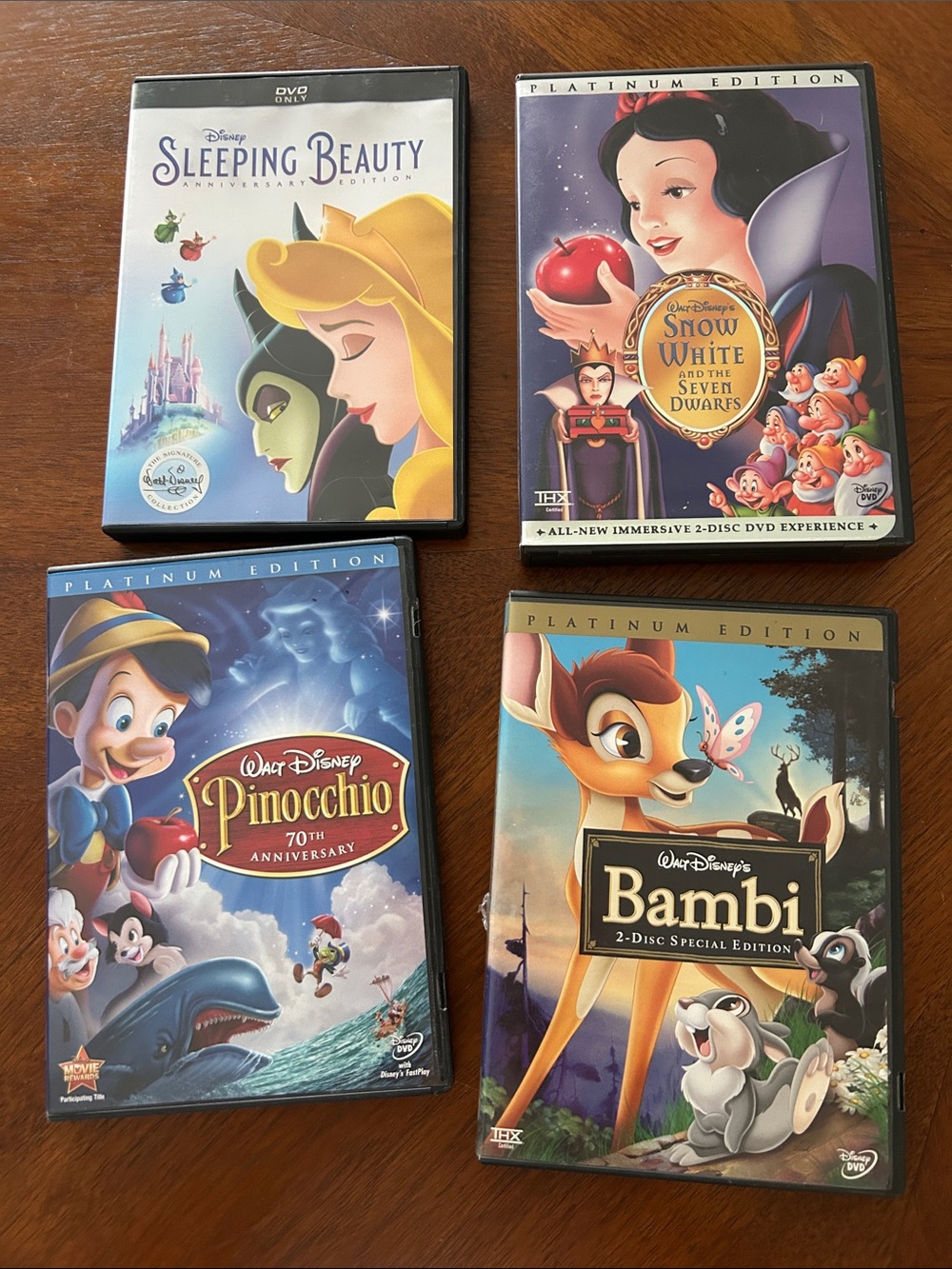 Disney Classic DVD Bundle — Sleeping Beauty, Snow White, Pinocchio, Bambi